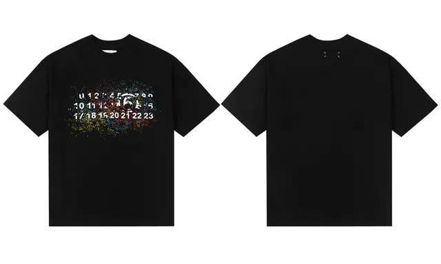 Maison Margiela Graphic Tee Number Print with Splatter