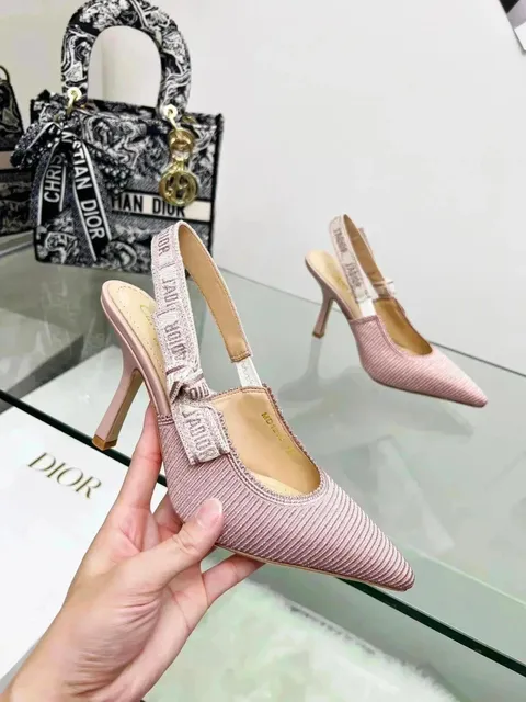 Dior J'adior Slingback Ribbed Satin with Logo Strap