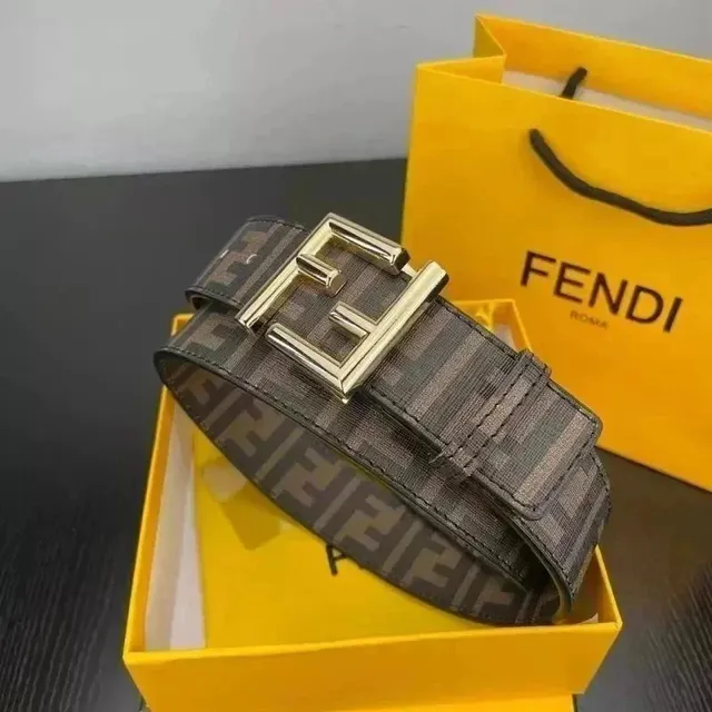 Fendi FF Logo Belt Monogram Canvas