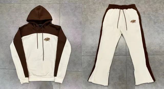 Broken Planet Hoodie and Jogger Set Two-Tone Brown and Beige