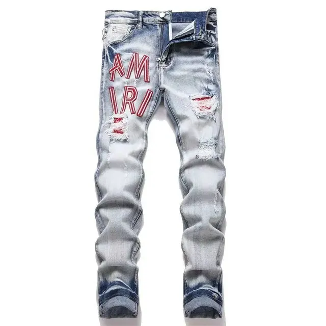 Distressed Jeans AMIRI Logo Embroidery