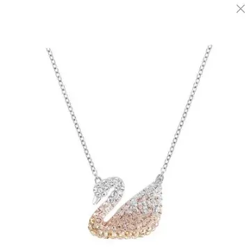 High plate gradient gold swan necklace