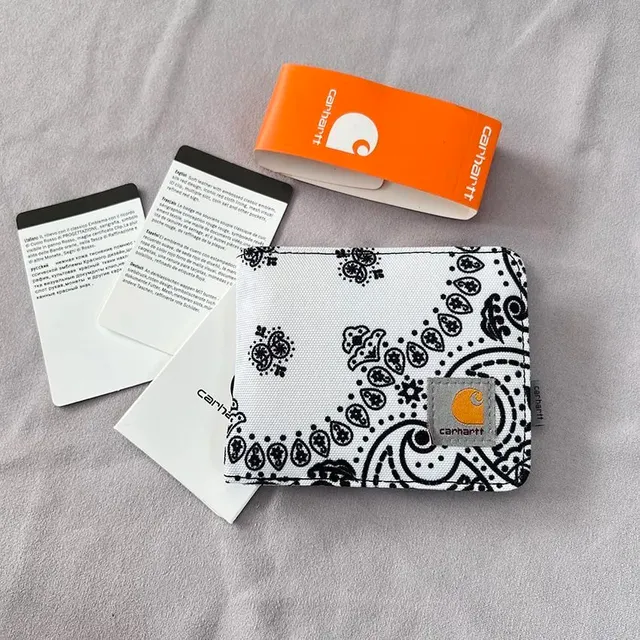 Carhartt Paisley Wallet Black and White Paisley Print
