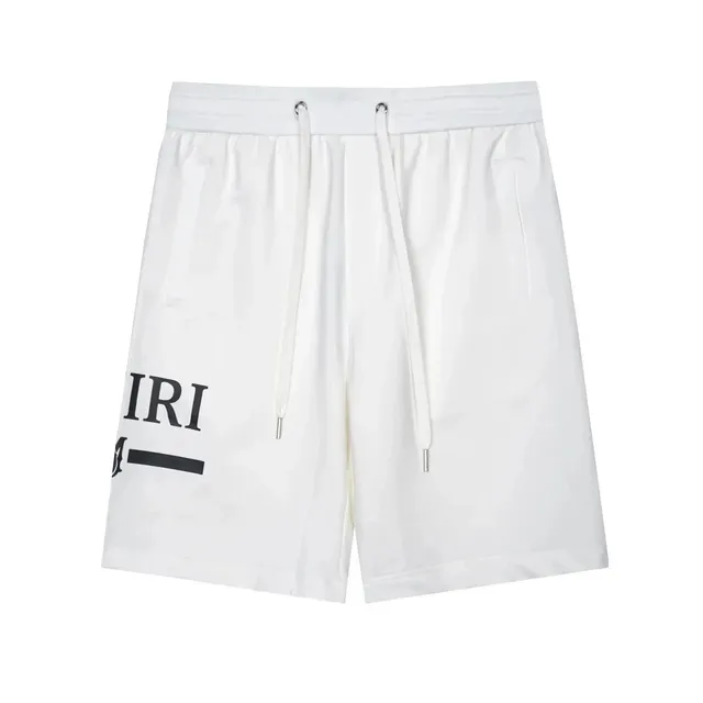 Amiri Logo Shorts White with Black Print