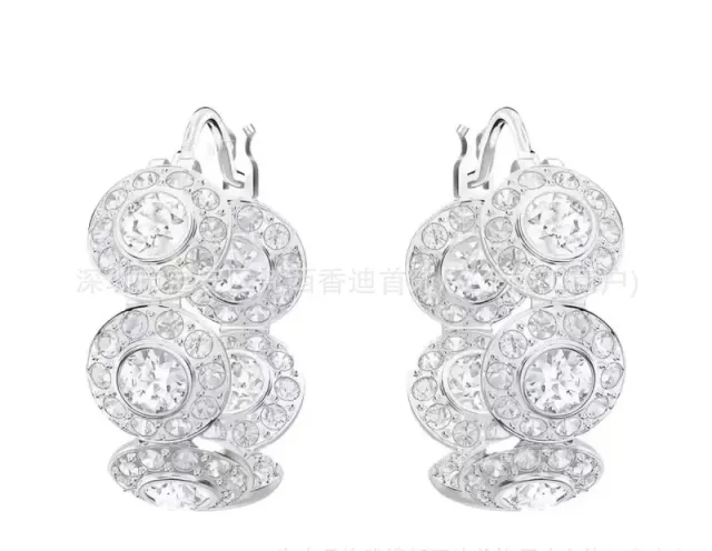 白水晶罗马白金耳环