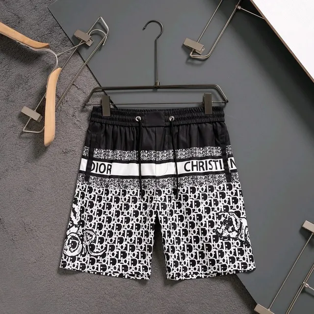 Dior Logo Print Shorts Oblique Logo Band