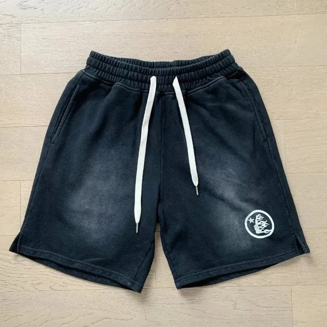 Hellstar Shorts Washed Black with Logo
