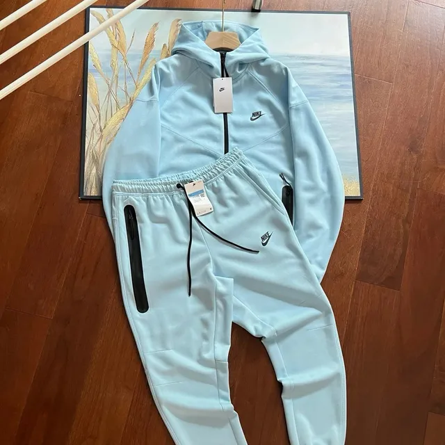 Nike Tech Fleece Hoodie and Joggers Light Blue