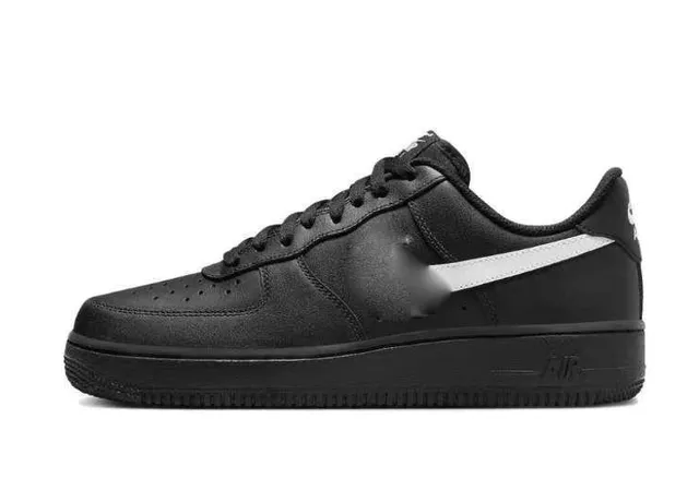 Nike Air Force 1 Low Triple Black with White Swoosh