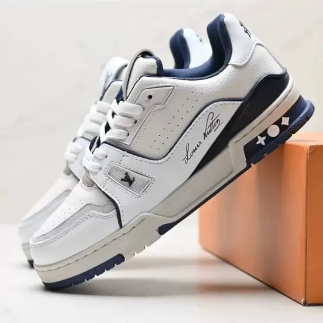 Louis Vuitton LV Trainer White Navy