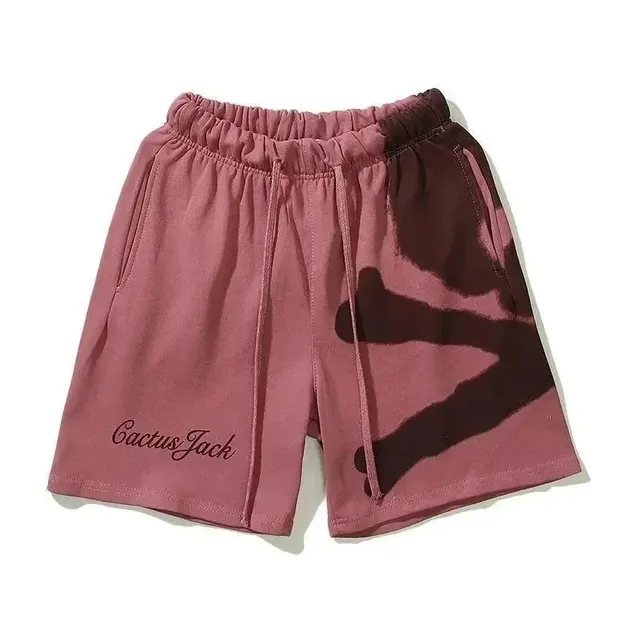 Travis Scott Embroidered Shorts Two-Tone Graphic