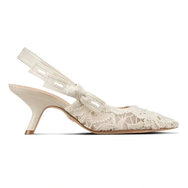 Dior Saddle Heel Lace Embroidery