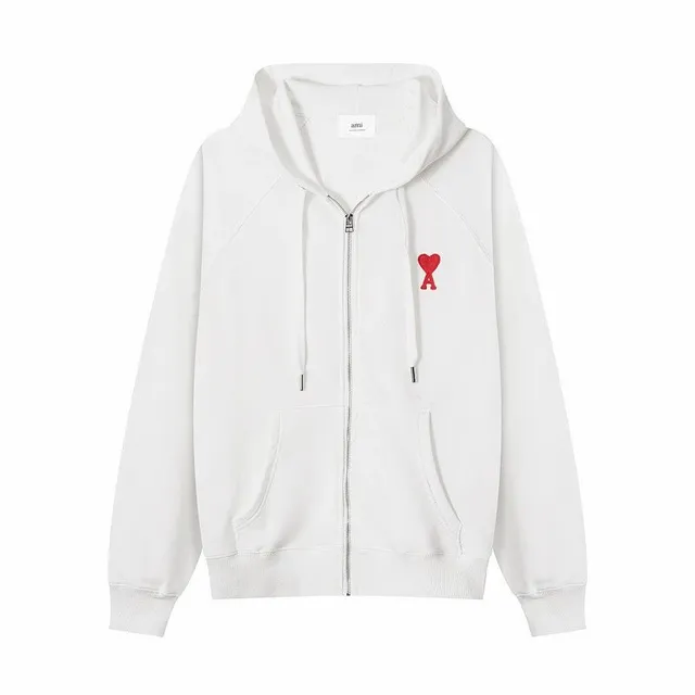 Amiri Zip-Up Hoodie Red Heart Logo