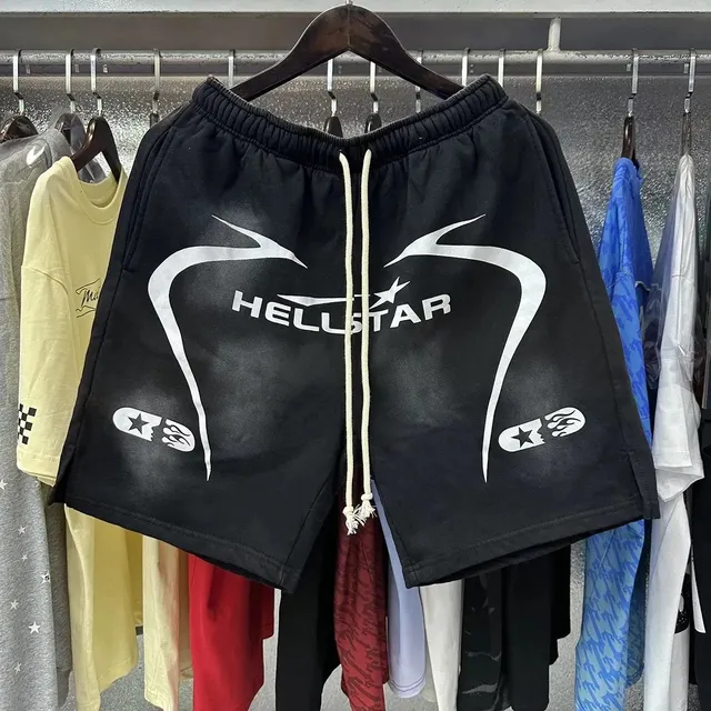 Hellstar Logo Shorts White Graphic