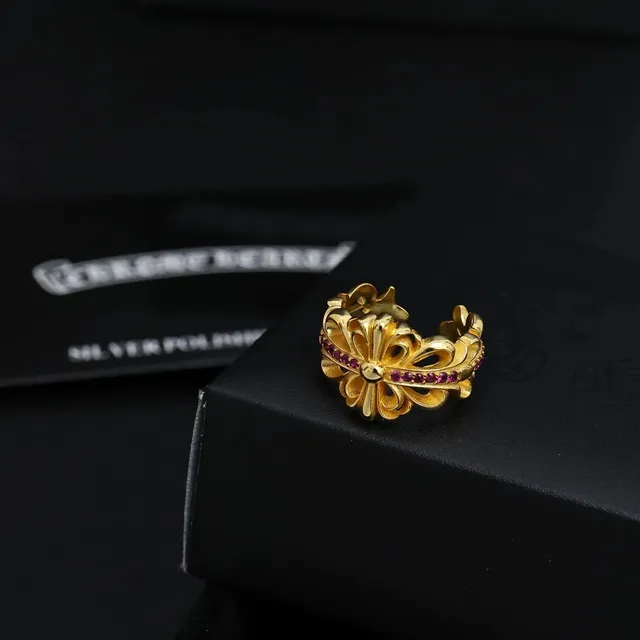 Chrome Hearts Cross Ring Ruby-Set