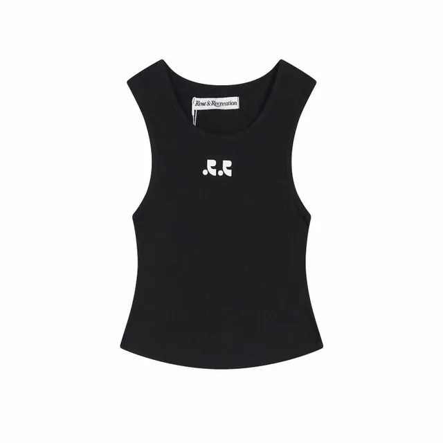 Rest & Recreation Ribbed Tank Top Logo Print