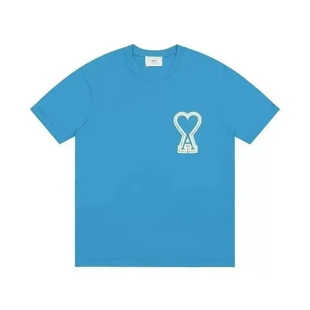 AMI Paris Heart Logo T-Shirt Embroidered Heart A