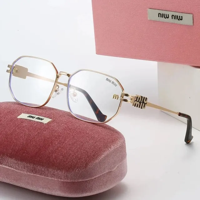Miu Miu Optical Glasses Gold Frame with Logo Temples