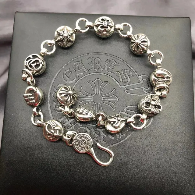 Chrome Hearts Link Bracelet Multi-Charm