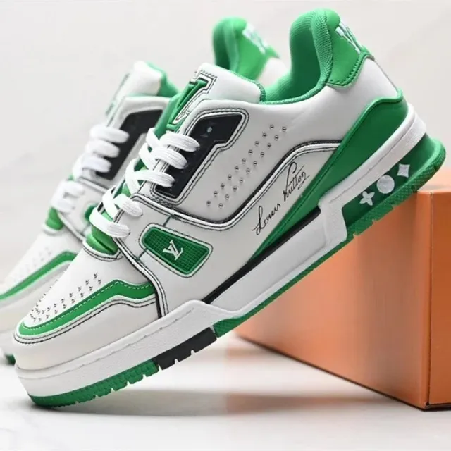 Louis Vuitton LV Trainer White Green