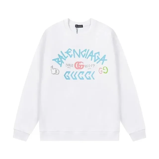 Crewneck Sweatshirt Balenciaga x Gucci Logo Print