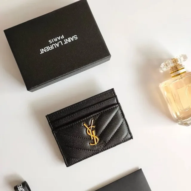 Saint Laurent Monogram Card Holder Quilted Leather