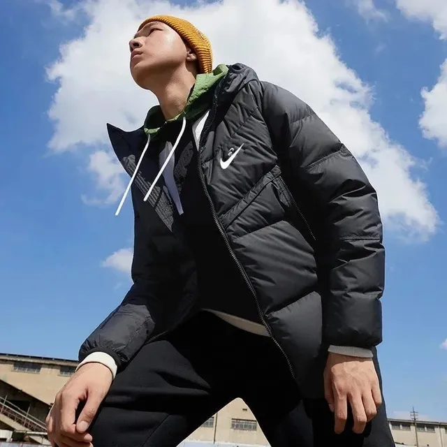 Nike Puffer Jacket Black with White Swoosh