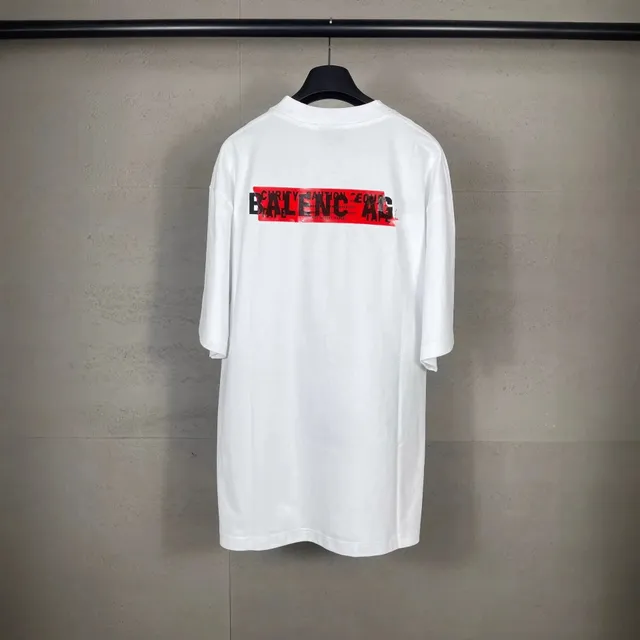 Balenciaga T-Shirt Red Tape Logo