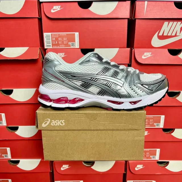 Asics Gel-Kayano 14 White Silver Red