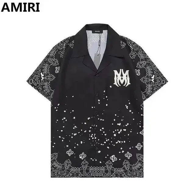 Amiri Bandana Print Shirt Splatter Bandana