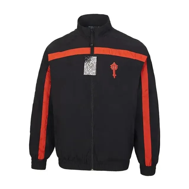 Trapstar Track Jacket Black with Red Stripes