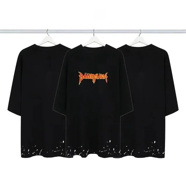 Balenciaga Logo T-Shirt Distressed Hem