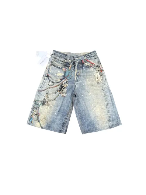 Levi's 501 Shorts Distressed with Chain Accents