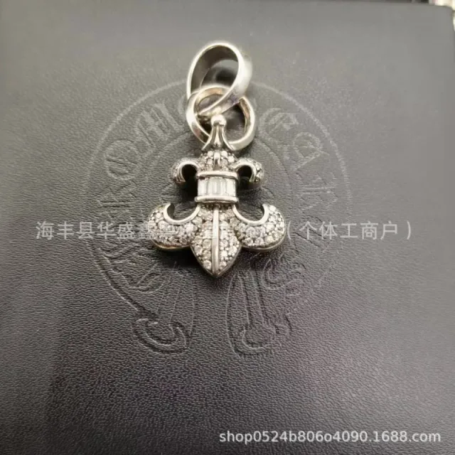 Chrome Hearts Fleur-de-Lis Pendant Pave Diamond