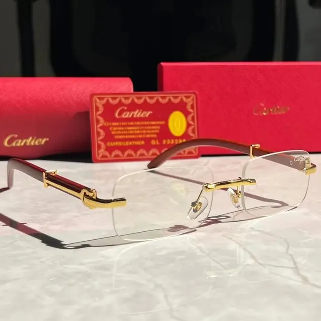Cartier Juste Un Clou Rimless Glasses Rimless with Gold Accents