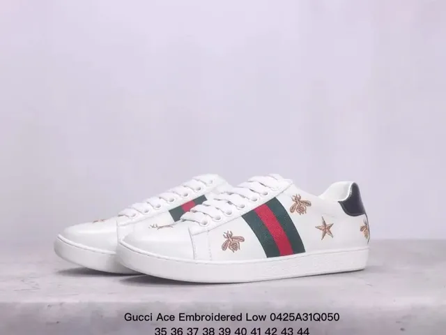 Gucci Ace Embroidered Low Bee and Star Embroidery