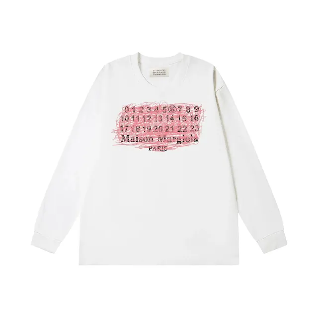 Maison Margiela Long-Sleeve Tee Scrawled Numbers Print