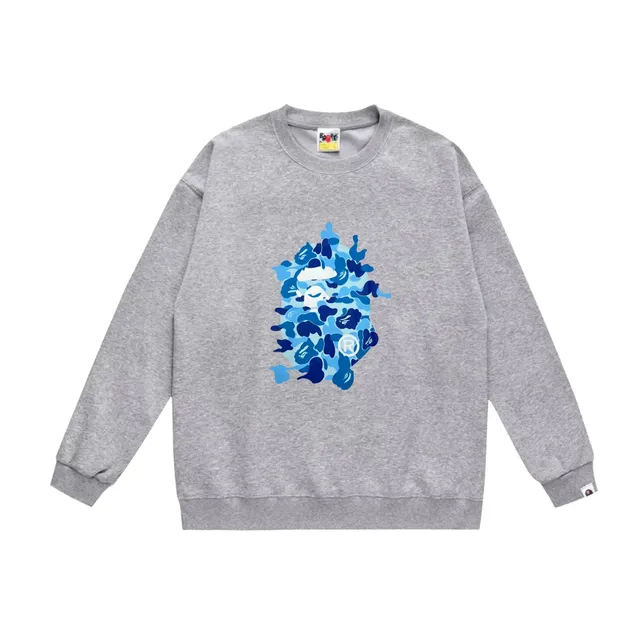 BAPE Shark Crewneck Sweatshirt Blue Camo Ape Head