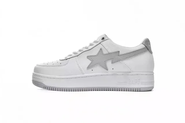 BAPE Shark Low White Grey