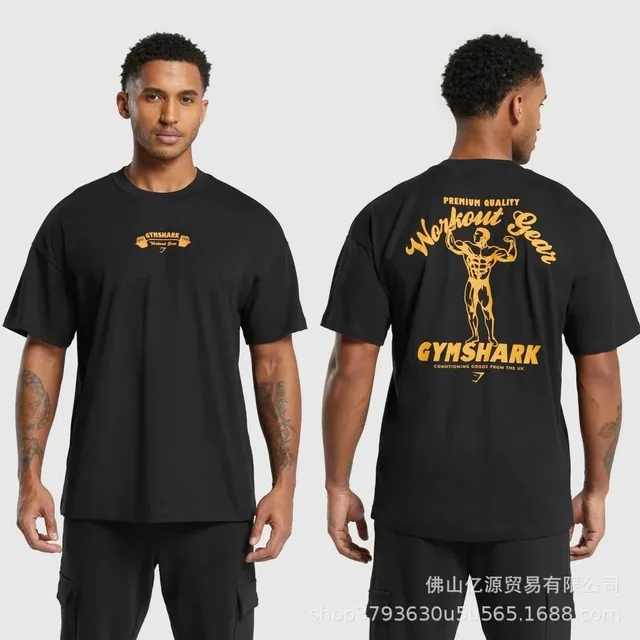 Gymshark Workout Gear Tee Gold Logo Print