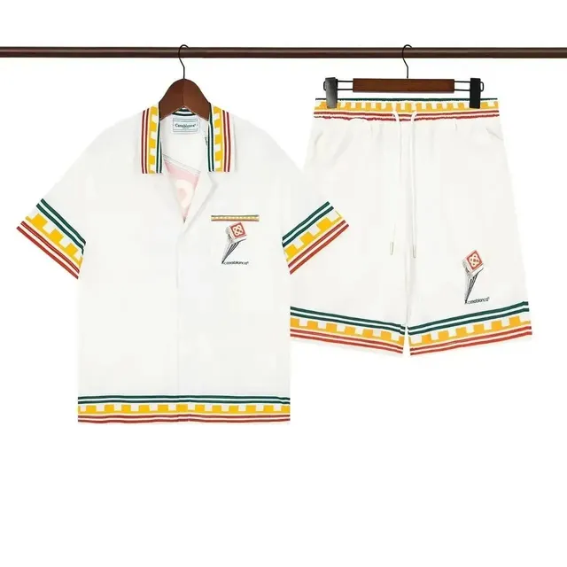Casablanca Short-Sleeve Shirt and Shorts Set Tennis Club Stripe