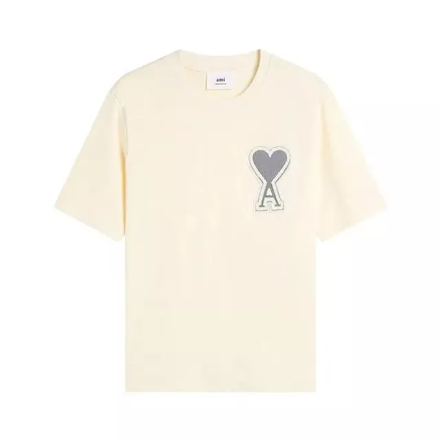 AMI Paris Heart Logo T-Shirt Embroidered Heart A