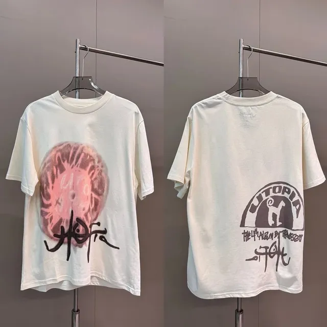 Travis Scott × Gallery Dept. Utopia Album Tee Pink Splatter