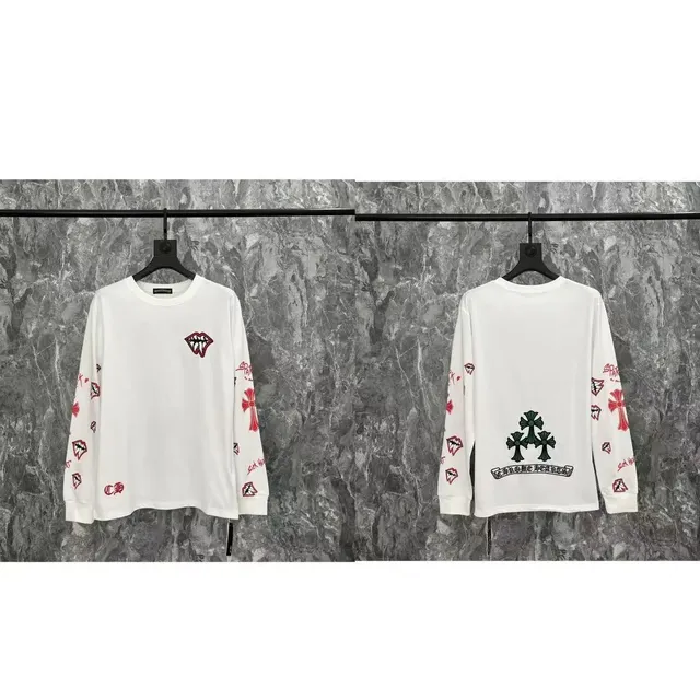 Chrome Hearts Long Sleeve Tee Cross & Lips Print