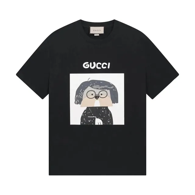 Gucci Graphic T-Shirt Illustrated Dog Print