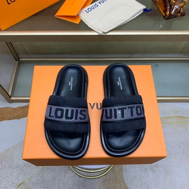 Louis Vuitton Slide Sandal Monogram Web Strap