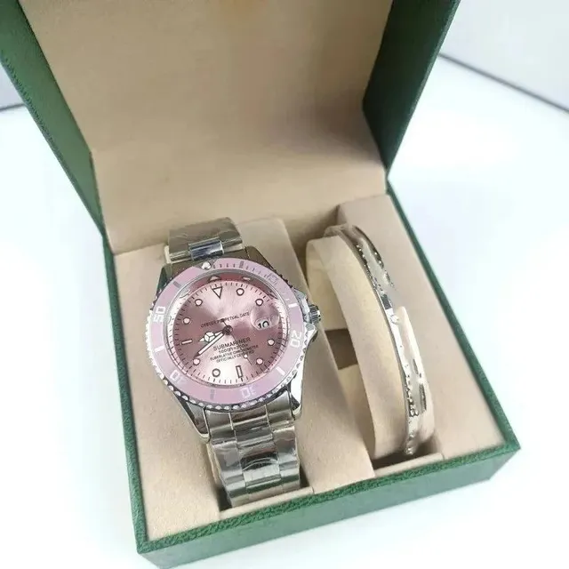Rolex Submariner Date Pink Dial with Diamond Bezel