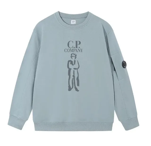 C.P. Company Crewneck Sweatshirt Logo Print with Goggle Patch