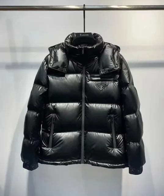 Prada Re-Edition Nylon Puffer Jacket Glossy Black