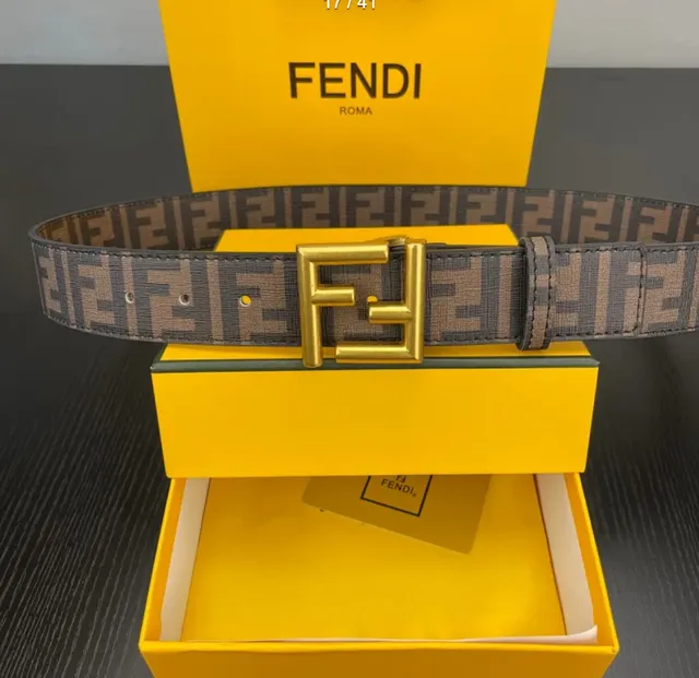 Fendi FF Logo Belt Monogram Canvas